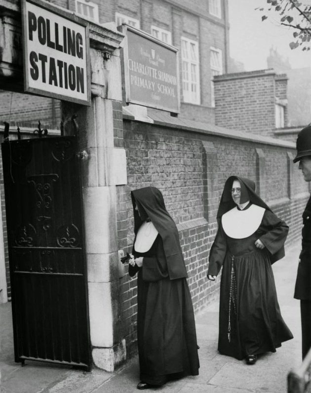 Nuns at polling station