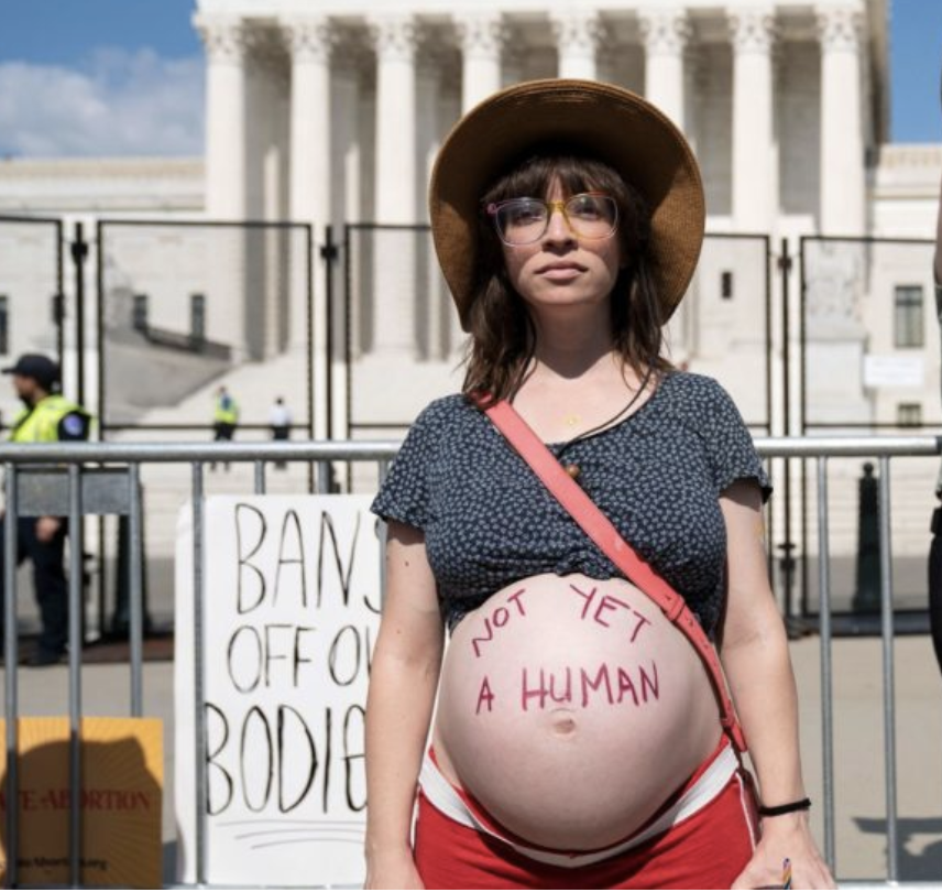 pregnant pro-abortion protester