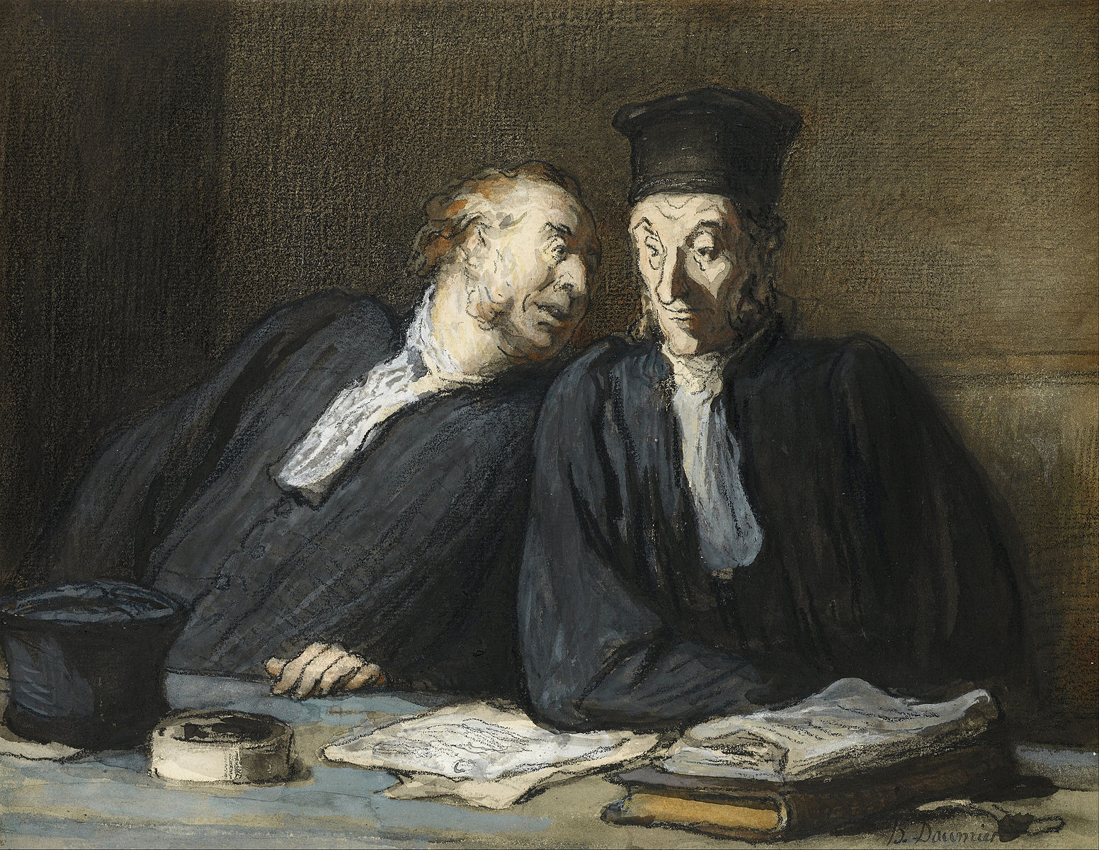 Daumier. Two lawyers conversing
