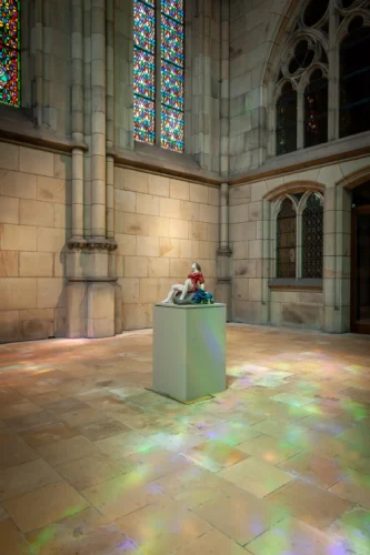 statue on display in cathedral, Linz, Austria