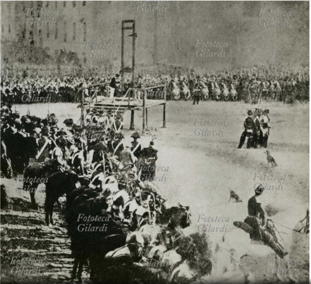 Execution by guillotine in Rome, 1868